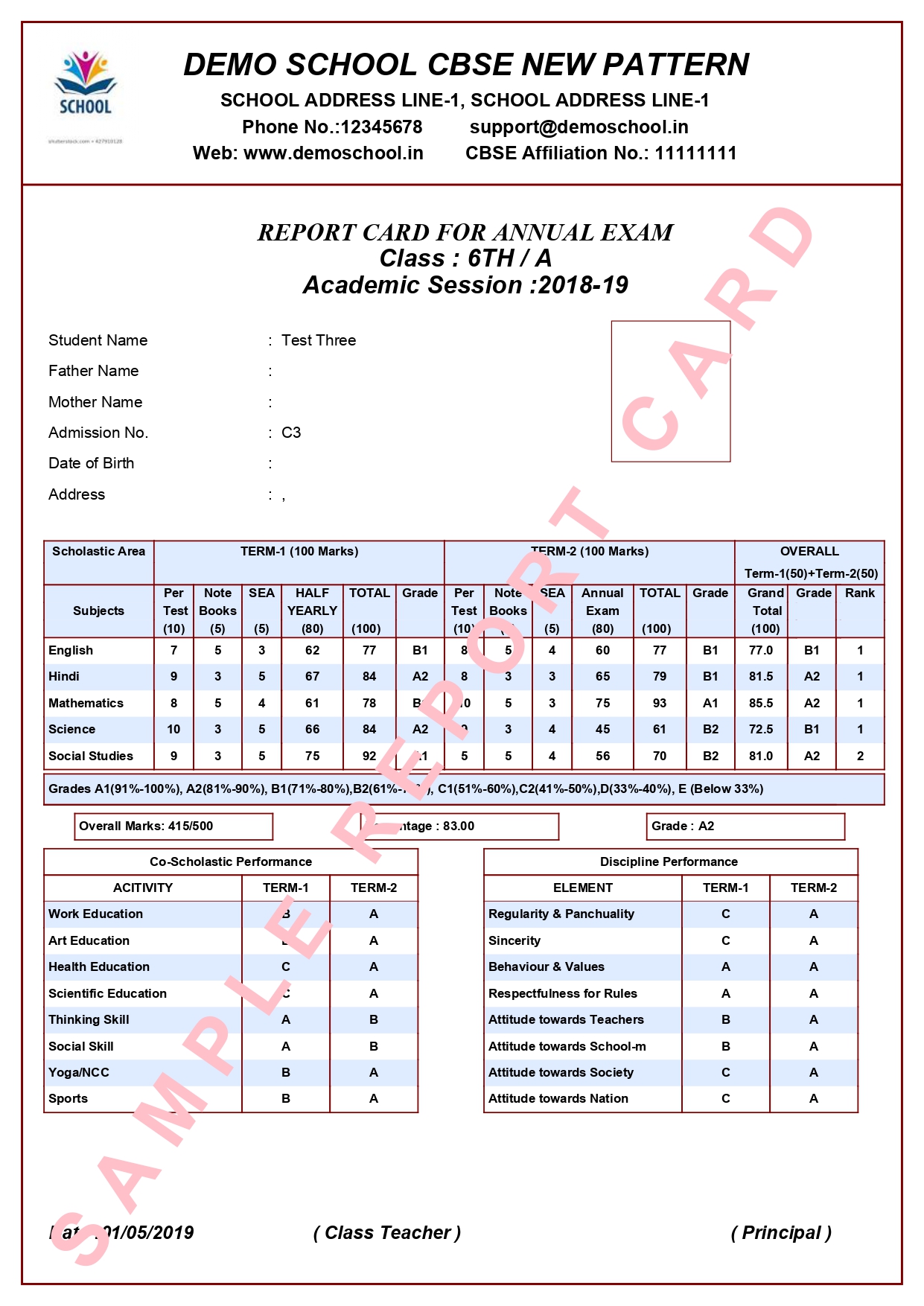 Annaual Student Report Card